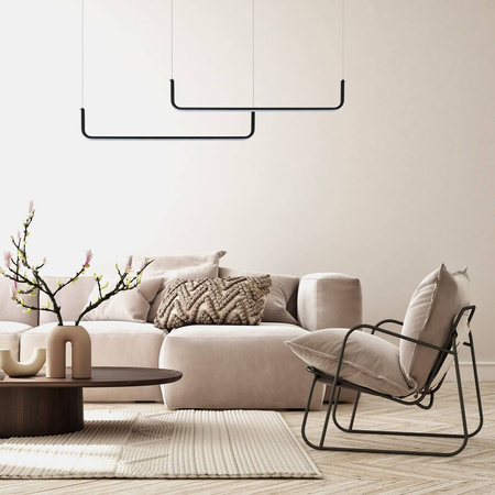 Nowoczesna Lampa Malawi wisząca 2 x LED czarna