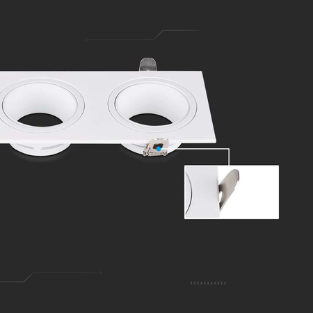 Oprawa Oczko V-TAC 3xGU10 Prostokąt Białe VT-441 3 Lata Gwarancji