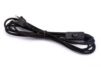Przewód w oplocie kabel z wtyczką 2m czarny