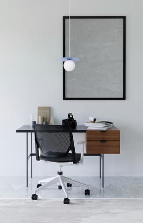 Unikalna, niebieska lampa wisząca z kloszem K-5445 z serii ROBIN