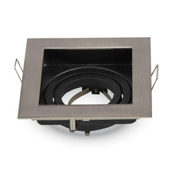 Oczko V-TAC Aluminiowe GU10 Kwadrat Satyna/Czarne VT-781SQ-SN