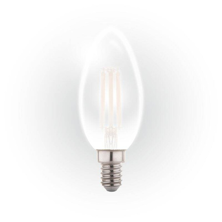 Żarówka FILAMENT LED C37 świeca E14  6W 600lm 4000K