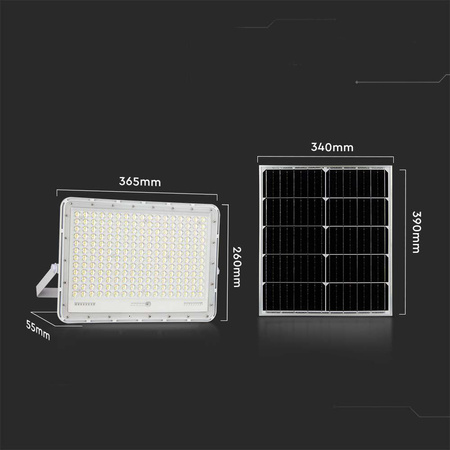 Projektor LED Solarny V-TAC 30W Pilot, AUTO, Timer, IP65 Biały VT-240W-W 4000K 2600lm