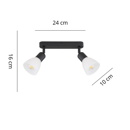 Light prestige Malta 2 spot czarna LP-877/2W BK