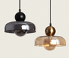 Lampa Wisząca z Metalu i Szkła bursztynowa Carlize
