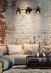 Lampa ścienna/sufitowa czarna klosz miedziany 3xE14 40W Neria