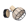 Tajga lampa kinkiet czarny+drewniany 1x40w e14 klosz czarny+drewniany