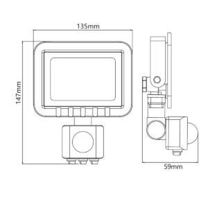 Naświetlacz LED SMD 20W czujnik PIR 6500K 120° IP65 czarny