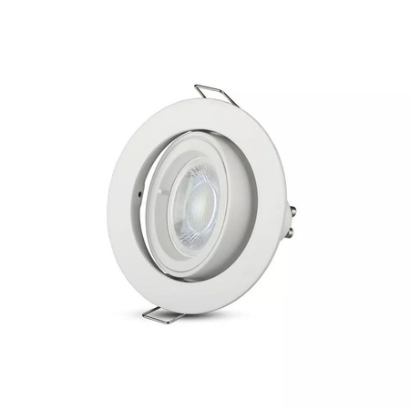 Oczko V-TAC Aluminiowe Odlew GU10 Okrągłe Ruchome Białe VT-775-WH