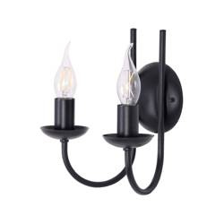 Czarny, podwójny kinkiet w stylu industrialnym K-4973 z serii HARIS