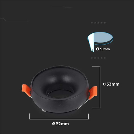 Oczko V-TAC GU10 Wpuszczane Okrągłe Złote+Czarny VT-980RD 3 Lata Gwarancji