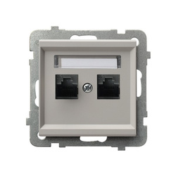Ospel Sonata Kaszmir Gniazdo komputerowe podwójne, kat. 5e MMC GPK-2R/K/m/82