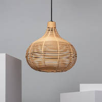 Naturalna lampa wisząca E27 Boho Yantai wiklina