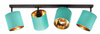 Lampa sufitowa reflektor 4xE27 listwa zielono złota 80cm