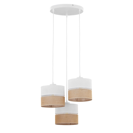 Nowoczesna lampa wisząca Linobianco juta biała 3xE27