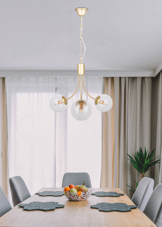 Lampa wisząca złota 3xE14 żyrandol Dani 33-79015