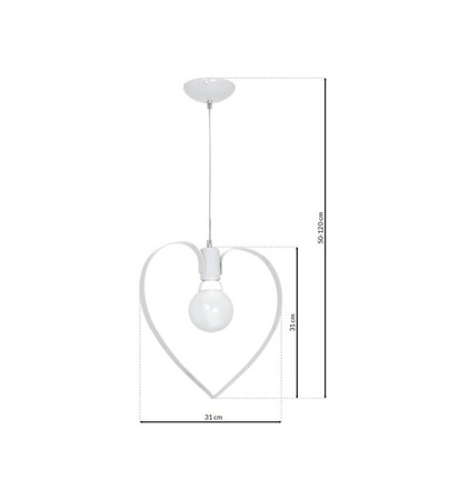 Lampa wisząca AMORE WHITE metalowa 1xE27 biała
