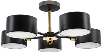 Lampa sufitowa Celtic 5xE14 czarno złota