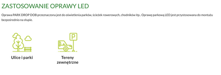Inteligentna Lampa parkowa Park Drop Dob Led 50W 4000K