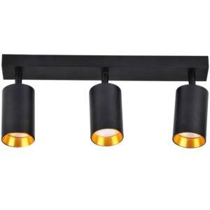 Lampa ścienno-sufitowa MARIBEL 3 GU10 czarno-złota + czarne pierścienie