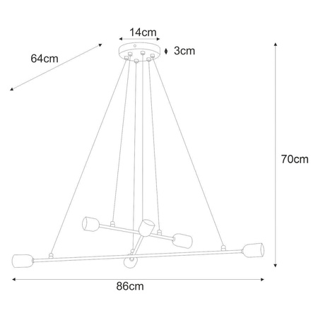 Lampa wisząca K-4381 z serii SITYA BLACK