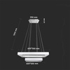 Oprawa Zwieszana LED V-TAC 100W Soft Light Chandelier Ściemnianie Biały VT-101-2D 3000K 6300lm 3 Lata Gwarancji