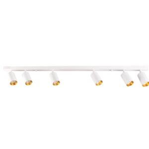 Lampa ścienno-sufitowa MARIBEL 6 GU10 biała + złote pierścienie