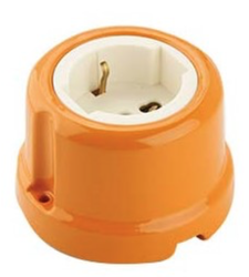 Gniazdo ceramiczne natynkowe Schuko pomarańczowe włoskie