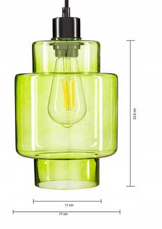 Lampa wisząca szklana zielona nowoczesna EP017