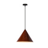 Dunca Lampa Wisząca 32 Czarny 1X40 E27 Klosz Ciemny Orzechowy