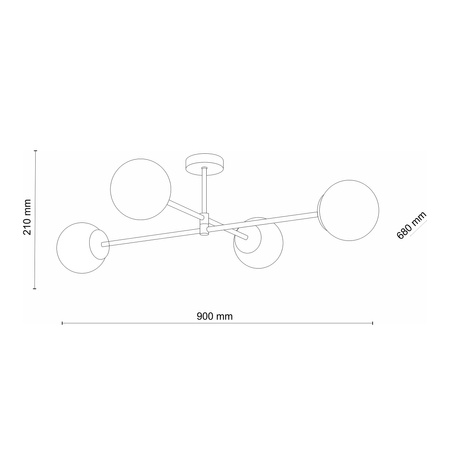 Lampa sufitowa SARIUS Gold 4xG9