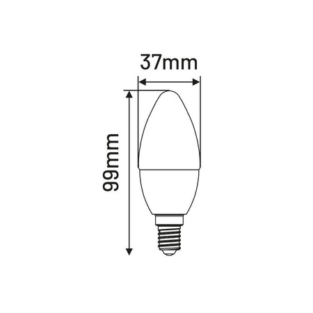 Żarówka LED C37 E14 6W ŚWIECA 490lm zimna 6500K INQ