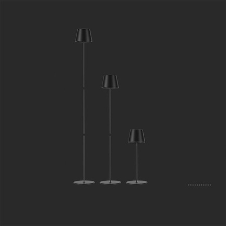 Lampa Podłogowa V-TAC 4W LED Czarna IP54 Ładowalna VT-7544 3000K 300lm