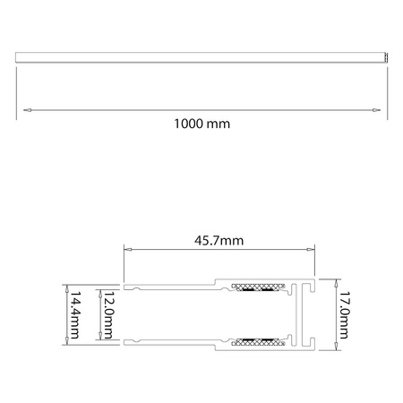 Szyna natynk 100cm magnetic track 10mm