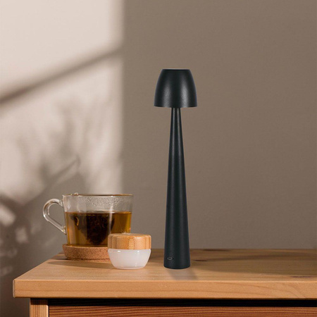 Lampka Biurkowa Nocna V-TAC 3W LED 37cm Ładowanie USB Ściemnianie Czarna 