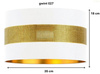 Abażur walec Oro Deluxe biało złoty 35cm E27