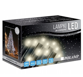 Lampki Choinkowe LED Białe Ciepłe Zewnętrzne 10 m kolekcja srebrna