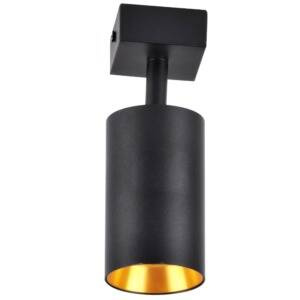 Lampa ścienno-sufitowa MARIBEL 1 GU10 czarno-złota + czarny pierścień