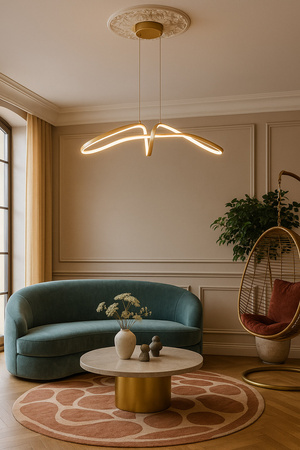 Lampa wisząca LED w stylu glamour, złota K-8235 z serii SNOW