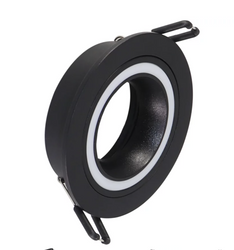 Oprawa podtynkowa FALCO okrągła czarna z oprawką GU10