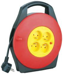 Przedłużacz w kasecie 4G 10m Z/U z wył. termicznym czerwono/czarny ELEKTRO