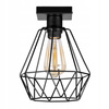 Lampa sufitowa mały czarny plafon diament metalowy