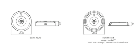 Oprawa awaryjna natynkowa Starlet Round LED SCH 250 A 2H CT IP20 / soczewka korytarzowa do pomieszczeń wysokich / 91471