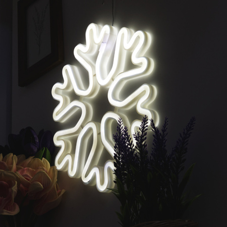 Dekoracja świetlna świąteczna Neon LED śnieżynka 26.5 x 30cm