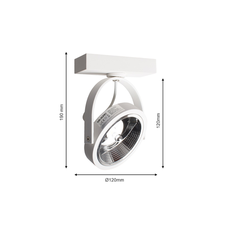 Oprawa natynkowa LUGAR WHITE 1xAR111 GU10