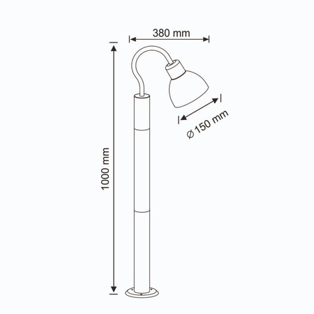 Lampa zewnętrzna stojąca ARNE 100cm 1xE27