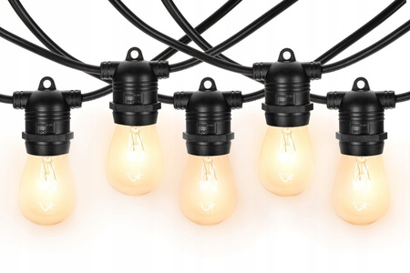 Girlanda ogrodowa oprawa 10m łańcuch 10 gniazd E27 IP44