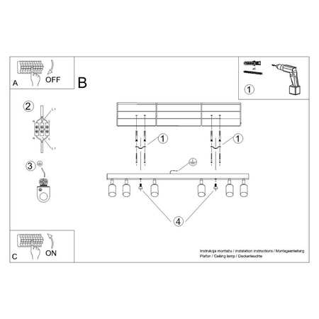 Lampa Sufitowa DON BLACK 3xE27