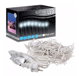 Kurtynka świetlna 120 LED SOPLE biała zimna IP44 5mb biały przewód
