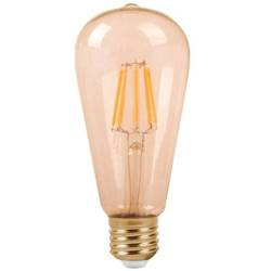 Żarówka dekoracyjna LED E27 4W ST64  2500K amber